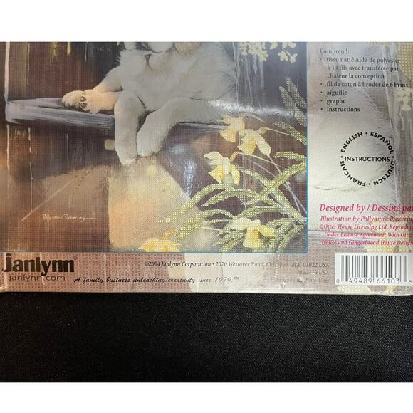 Embellished Counted Cross Stitch, Golden Labrador Retriever Puppies. - Picture 6 of 9